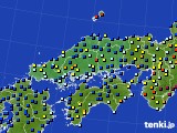 中国地方のアメダス実況(日照時間)(2016年01月27日)