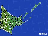 道東のアメダス実況(風向・風速)(2016年01月27日)