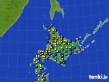 2016年01月28日の北海道地方のアメダス(積雪深)