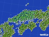 2016年01月28日の中国地方のアメダス(気温)