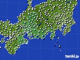 2016年01月28日の東海地方のアメダス(風向・風速)