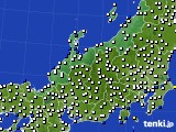 北陸地方のアメダス実況(風向・風速)(2016年01月29日)