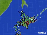 北海道地方のアメダス実況(日照時間)(2016年01月31日)