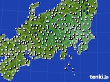 関東・甲信地方のアメダス実況(風向・風速)(2016年02月01日)