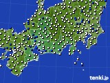 東海地方のアメダス実況(風向・風速)(2016年02月02日)