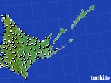 道東のアメダス実況(風向・風速)(2016年02月02日)