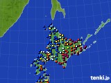 北海道地方のアメダス実況(日照時間)(2016年02月03日)