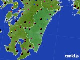 宮崎県のアメダス実況(日照時間)(2016年02月03日)