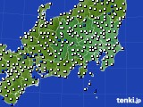 関東・甲信地方のアメダス実況(風向・風速)(2016年02月03日)
