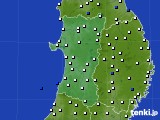 秋田県のアメダス実況(風向・風速)(2016年02月03日)