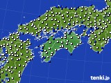 2016年02月04日の四国地方のアメダス(風向・風速)