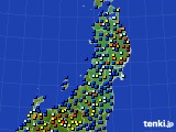 2016年02月06日の東北地方のアメダス(日照時間)