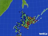北海道地方のアメダス実況(日照時間)(2016年02月07日)