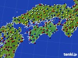 四国地方のアメダス実況(日照時間)(2016年02月07日)