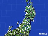 東北地方のアメダス実況(風向・風速)(2016年02月07日)