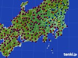 関東・甲信地方のアメダス実況(日照時間)(2016年02月08日)