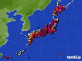 アメダス実況(日照時間)(2016年02月08日)