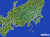 関東・甲信地方のアメダス実況(風向・風速)(2016年02月08日)