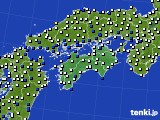 2016年02月08日の四国地方のアメダス(風向・風速)