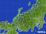 北陸地方のアメダス実況(降水量)(2016年02月09日)