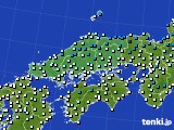 2016年02月09日の中国地方のアメダス(気温)