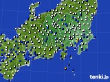 関東・甲信地方のアメダス実況(風向・風速)(2016年02月09日)