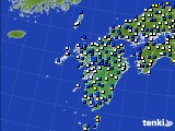 九州地方のアメダス実況(風向・風速)(2016年02月09日)