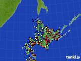 北海道地方のアメダス実況(日照時間)(2016年02月10日)