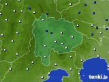 2016年02月10日の山梨県のアメダス(風向・風速)