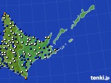 道東のアメダス実況(風向・風速)(2016年02月10日)