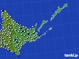 道東のアメダス実況(風向・風速)(2016年02月11日)