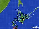 北海道地方のアメダス実況(日照時間)(2016年02月12日)