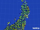 2016年02月13日の東北地方のアメダス(日照時間)