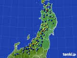 東北地方のアメダス実況(積雪深)(2016年02月14日)