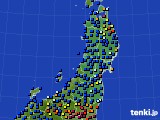 2016年02月14日の東北地方のアメダス(日照時間)