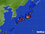 アメダス実況(日照時間)(2016年02月14日)