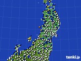 東北地方のアメダス実況(風向・風速)(2016年02月14日)