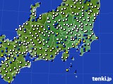 関東・甲信地方のアメダス実況(風向・風速)(2016年02月14日)
