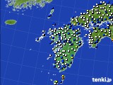 九州地方のアメダス実況(風向・風速)(2016年02月14日)