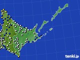 道東のアメダス実況(風向・風速)(2016年02月14日)