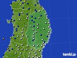 岩手県のアメダス実況(風向・風速)(2016年02月14日)