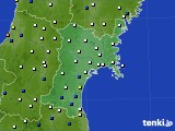 2016年02月14日の宮城県のアメダス(風向・風速)