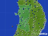 2016年02月14日の秋田県のアメダス(風向・風速)