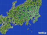 関東・甲信地方のアメダス実況(風向・風速)(2016年02月15日)
