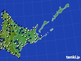 道東のアメダス実況(風向・風速)(2016年02月15日)