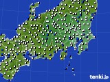 関東・甲信地方のアメダス実況(風向・風速)(2016年02月16日)