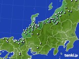 北陸地方のアメダス実況(降水量)(2016年02月17日)