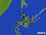 北海道地方のアメダス実況(日照時間)(2016年02月17日)