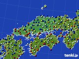 中国地方のアメダス実況(日照時間)(2016年02月17日)