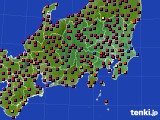 関東・甲信地方のアメダス実況(日照時間)(2016年02月18日)
